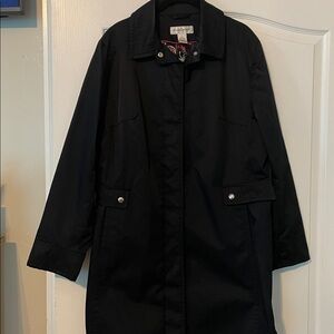 Preston & York Black Vinyl Coat with Vibrant Lining